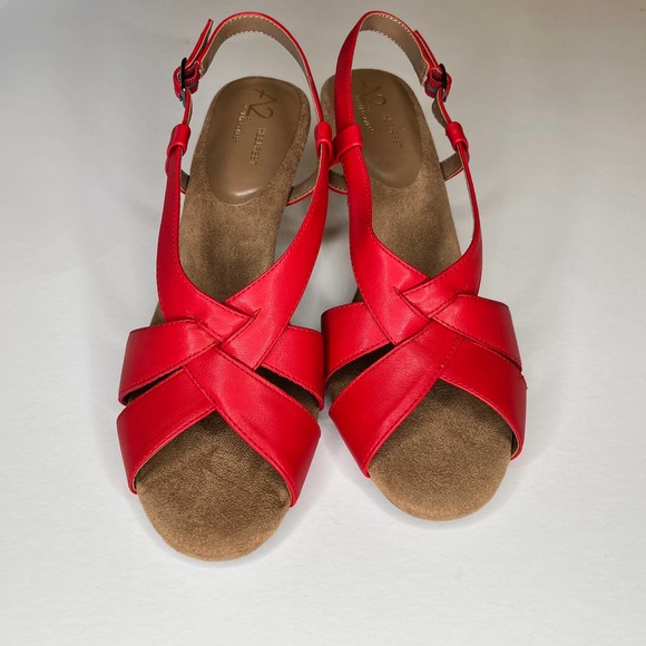 A2 by Aerosole Red Passcode Heeled Sandal, New, 10 - Picture 4 of 6